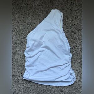 Klassy Network one shoulder white top small